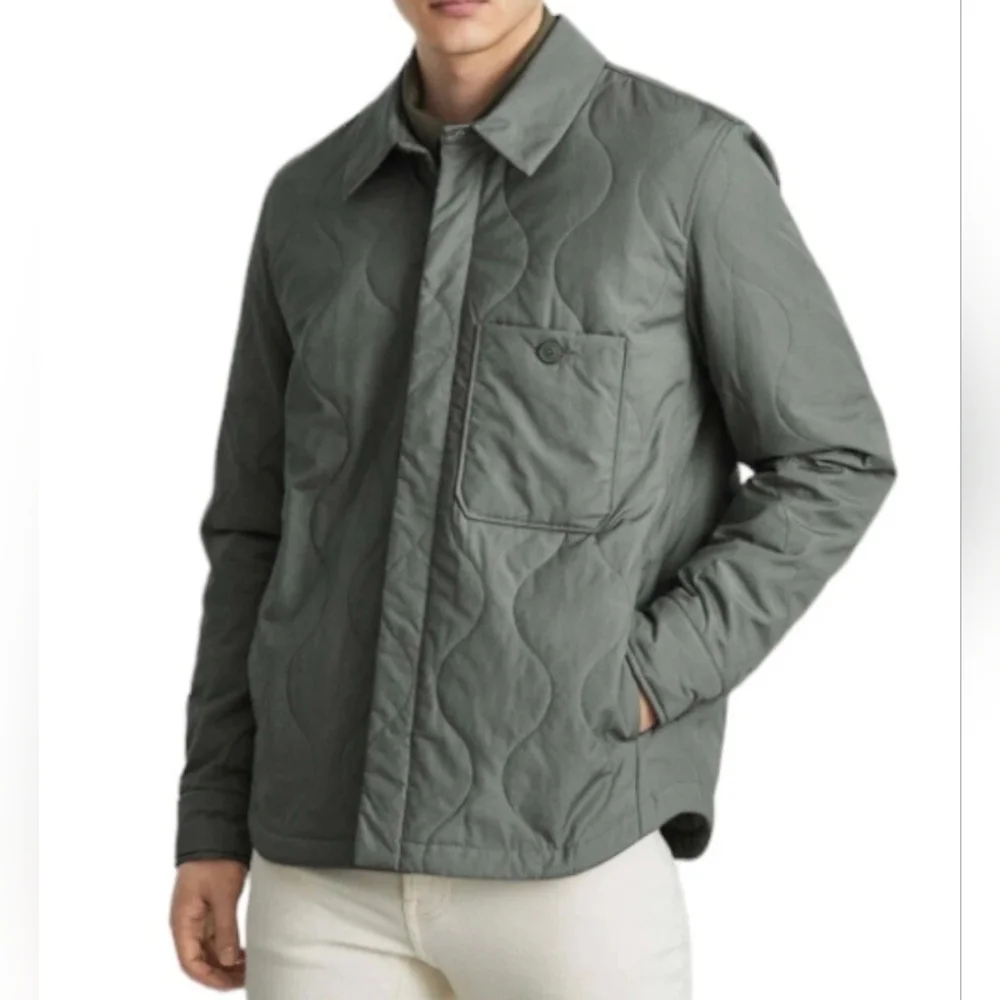 Everlane Men Renew Quilted Agave Green Liner Shacket Size Small